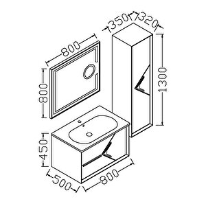 Bologna 80 Cm Banyo Dolabı - Beyaz