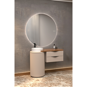 Lotus Single 105 Cm Beyaz Lavabolu Banyo Dolabi Vi̇zon - Raf Modül Hari̇ç