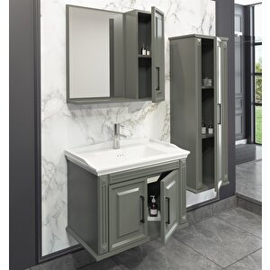 Mi̇lano 80 Cm Banyo Dolabi Anrasi̇t - Boy Dolap Dahi̇l