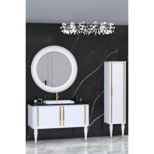 Laura 120 Cm Beyaz Lavabolu Banyo Dolabi  Beyaz - Boy Dolap Dahi̇l