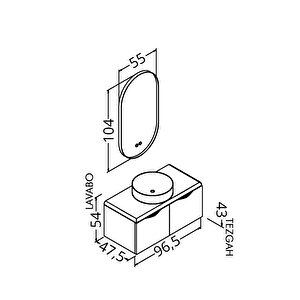 Belissimo 100 Cm Antrasi̇t Lavabolu Banyo Dolabi  Antrasi̇t /  Kayin - Boy Dolap Ve Yan Üni̇te Modül Hari̇ç