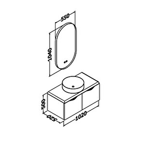Belissimo 100 Cm Antrasi̇t Lavabolu Banyo Dolabi  Antrasi̇t /  Kayin - Boy Dolap Ve Yan Üni̇te Modül Hari̇ç