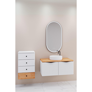 Belissimo 100 Cm Beyaz Lavabolu Banyo Dolabi  Beyaz /  Kayin - Yan Üni̇te Dahi̇l