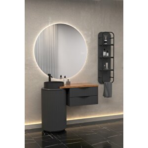 Lotus Single 105 Cm Antrasi̇t Lavabolu Banyo Dolabi Antrasi̇t - Raf Modül Dahi̇l