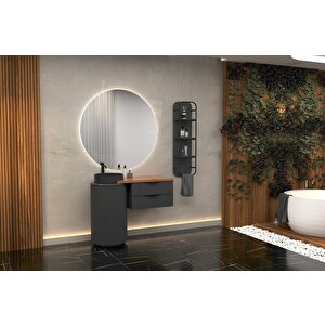 Lotus Single 105 Cm Antrasi̇t Lavabolu Banyo Dolabi Antrasi̇t - Raf Modül Dahi̇l