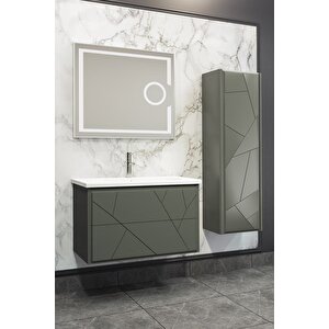 Ki̇ev 80 Cm Banyo Dolabi Anrasi̇t - Boy Dolap Dahi̇l