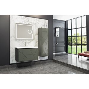 Ki̇ev 80 Cm Banyo Dolabi Anrasi̇t - Boy Dolap Dahi̇l
