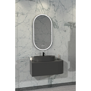 Siesta 92 Cm Banyo Dolabi  Antrasi̇t - Boy Dolap Hari̇ç