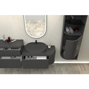 Siesta Single 184 Cm Banyo Dolabi  Antrasi̇t - Boy Dolap Hari̇ç