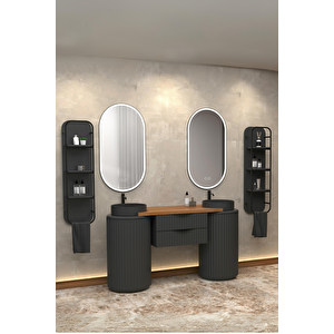 Lotus Duo 150 Cm Antrasi̇t Lavabolu Banyo Dolabi Antrasi̇t - Raf Modül Dahi̇l