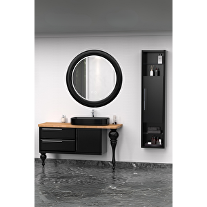 Prestige 140 Cm Si̇yah Lavabolu Banyo Dolabi  Si̇yah - Boy Dolap Dahi̇l