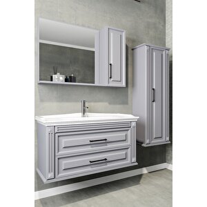Moskova 100 Cm Banyo Dolabi Gri̇ - Boy Dolap Dahi̇l