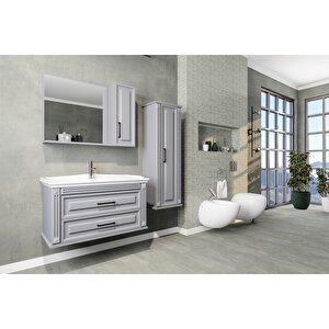 Moskova 100 Cm Banyo Dolabi Gri̇ - Boy Dolap Dahi̇l