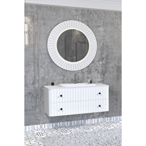 Solari̇s 120 Cm Beyaz Lavabolu Banyo Dolabi  Beyaz Ayaksiz - Boy Dolap Hari̇ç