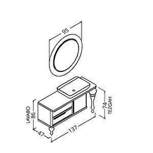 Prestige 140 Cm Beyaz Lavabolu Banyo Dolabi  Beyaz - Boy Dolap Hari̇ç