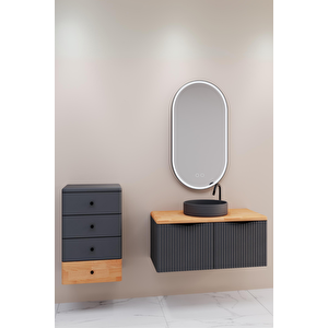 Belissimo 100 Cm Antrasi̇t Lavabolu Banyo Dolabi  Antrasi̇t /  Kayin - Yan Üni̇te Dahi̇l