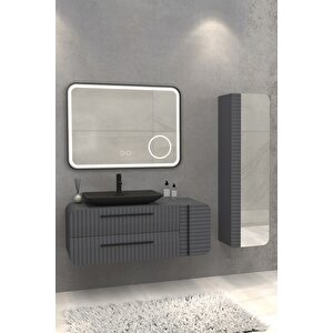 Anemon 110 Cm Banyo Dolabi Antrasi̇t - Boy Dolap Dahi̇l