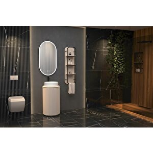 Lotus 42 Cm Beyaz Lavabolu Banyo Dolabi  Vi̇zon - Raf Modül Dahi̇l