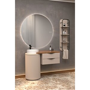Lotus Single 105 Cm Beyaz Lavabolu Banyo Dolabi  Vi̇zon - Raf Modül Dahi̇l