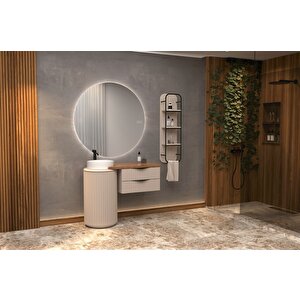 Lotus Single 105 Cm Beyaz Lavabolu Banyo Dolabi  Vi̇zon - Raf Modül Dahi̇l
