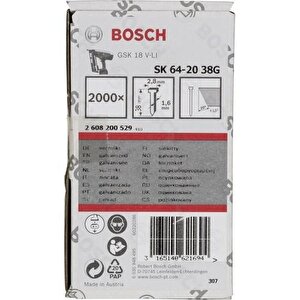Bosch Başsız Çivi 38mm Galvenizli 2000 Adet