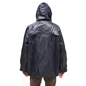 Görevli İş Motorcu Yağmurluk Yağmurluğu Kapşonlu Ceket Lacivert Xl Beden