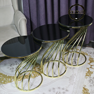 Kuğu, Siyah Cam, Gold Metal