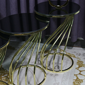 Kuğu, Siyah Cam, Gold Metal