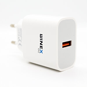 Usba To Type-c 18w Quick Charger 3.0 Ultra Hızlı Kablolu Ev Tipi Şarj Aleti Beyaz