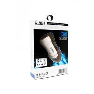 Winex W001 Usb A Çift Çıkışlı 3.1a Araç Şarj Aleti Beyaz