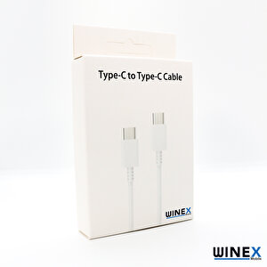 Winex Dg970 Type-c To Type-c 25w Data Ve Şarj Kablosu 1m Kutulu Beyaz