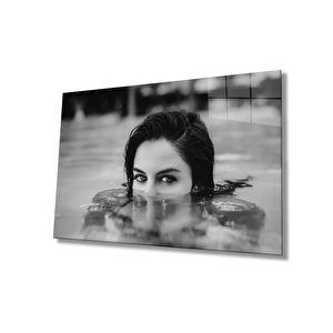 Siyah Beyaz İnsan Fotoğrafları Cam Tablo 50x70 cm