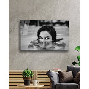 Siyah Beyaz İnsan Fotoğrafları Cam Tablo 50x70 cm