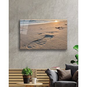 Sahil Ayak Izi Cam Tablo Beach Footprint Table 36x23 cm
