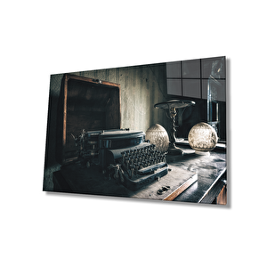 Daktilo Cam Tablo Typewriter 36x23 cm