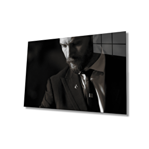 Siyah Beyaz İnsan Fotoğrafları Cam Tablo 50x70 cm