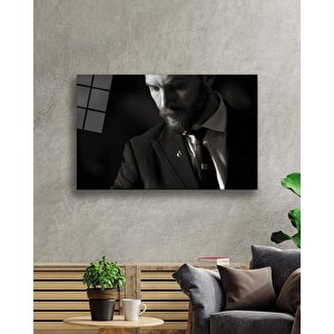 Siyah Beyaz İnsan Fotoğrafları Cam Tablo 50x70 cm