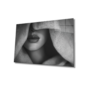 Siyah Beyaz İnsan Fotoğrafları Cam Tablo 90x60 cm
