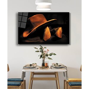 Kovboy Şapkası Kovboyayakkabısı Cam Tablo 36x23 cm