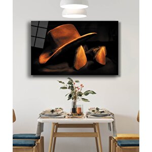 Kovboy Şapkası Kovboyayakkabısı Cam Tablo 50x70 cm