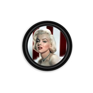 Marilyn Monroe Yuvarlak Cam Tablo 30x30 cm