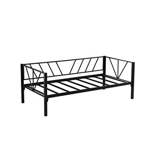 Alchera Daybed Tek Kişilik Metal Karyola - Siyah 90x190 cm