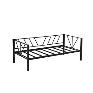 Alchera Daybed Tek Kişilik Metal Karyola - Siyah 90x190 cm