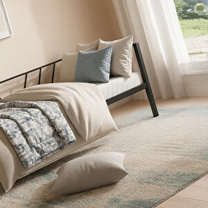 Alchera Daybed Tek Kişilik Metal Karyola - Siyah 90x200 cm