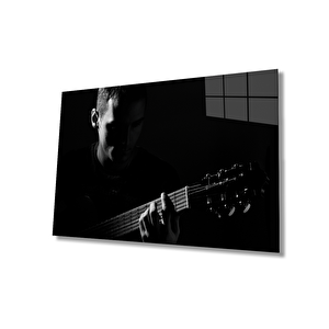 Siyah Beyaz İnsan Fotoğrafları Cam Tablo 36x23 cm