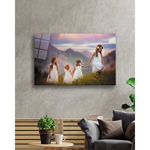 Beyaz Elbiseli Kız Çocukları 36x23 cm