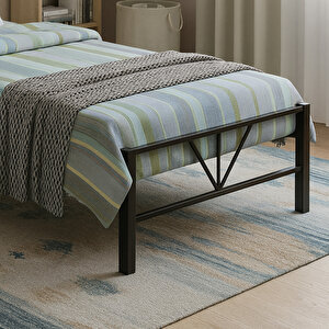 Alchera Tek Kişilik Metal Karyola - Siyah 90x190 cm