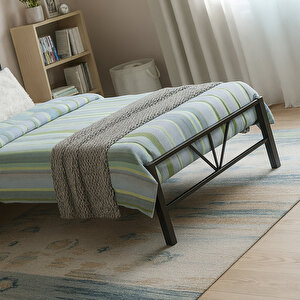 Alchera Tek Kişilik Metal Karyola - Siyah