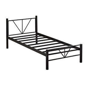 Alchera Tek Kişilik Metal Karyola - Siyah