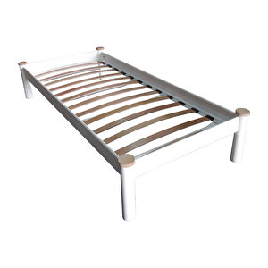 Lulis Tek Kişilik Metal Karyola - Beyaz
